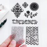 AHTOLS honeycomb English background frame clear stamp front view