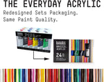 Close up of individual Liquitex 22 milliliter acrylic paint tubes