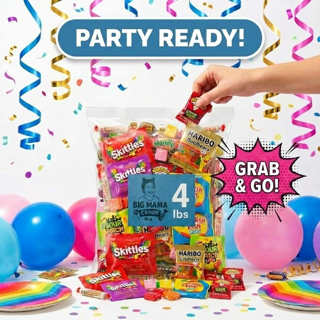 Variety pack of gummy and sour candies for pinata