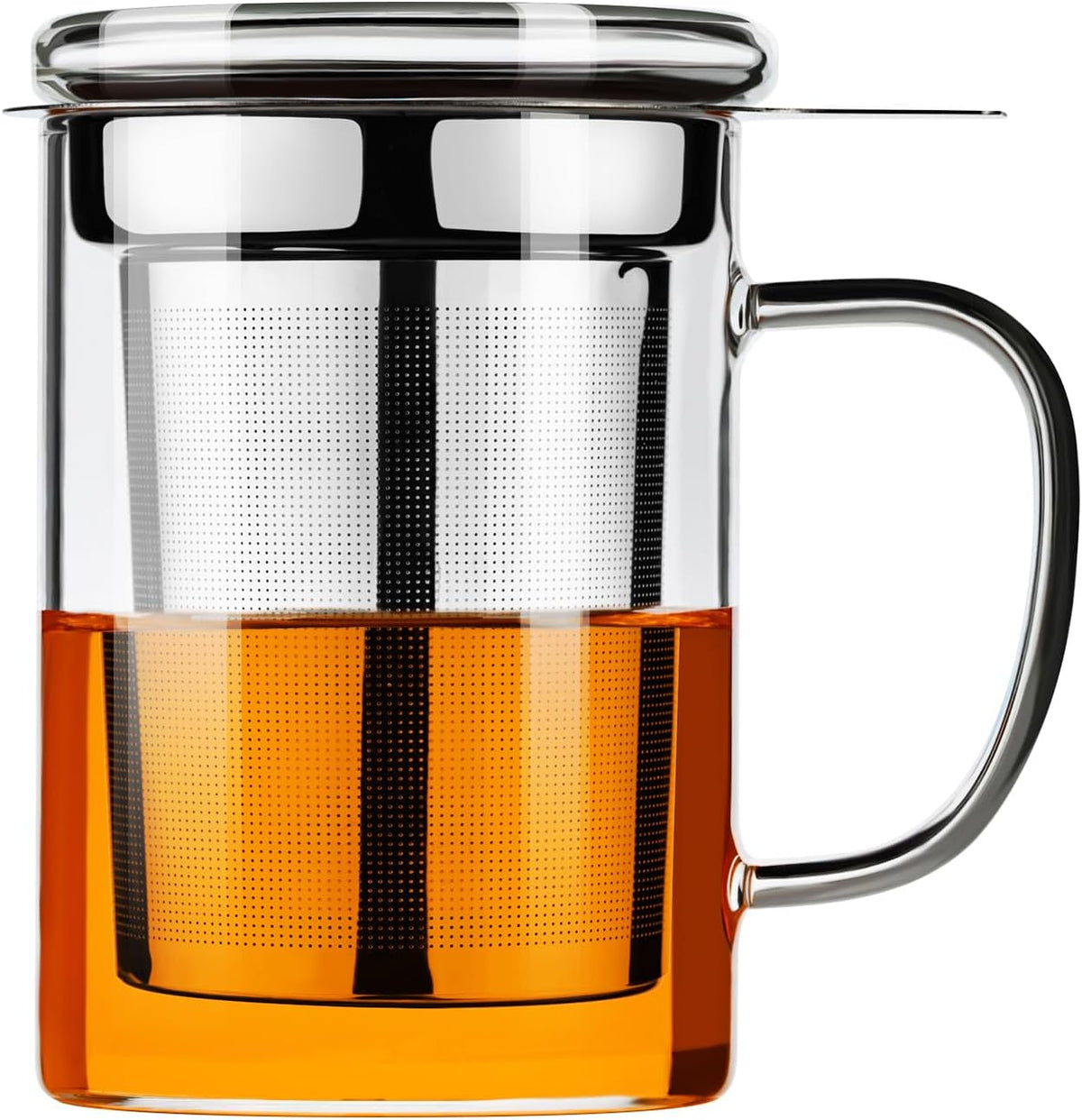 PARACITY tea mug with infuser and lid front view