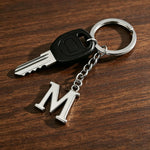 YJT personalized letter key ring close up