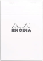 Side profile of Rhodia staplebound notepad binding