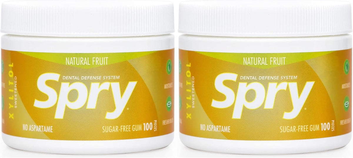 Spry Natural Xylitol Chewing Gum - Spearmint, 100 Count - Pack of 1 | Aspartame-Free, Sugar-Free, Vegan, Non-GMO, Gluten-Free for Cavities, Bad Breath Freshening, Dry Mouth, Dental Defense System - Image 9