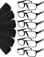 6 Pack Reading Glasses Blue Light Blocking,Spring Hinge Readers for Men Women,Black Frame Anti Glare Eyeglasses - Image 10