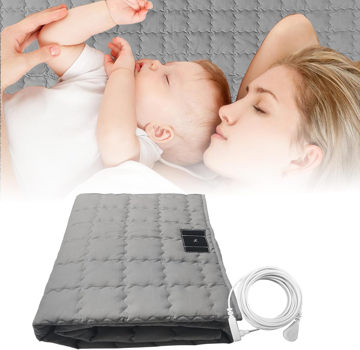 Laxvapiu Grounding Mat cotton silver fiber quilted pad front view