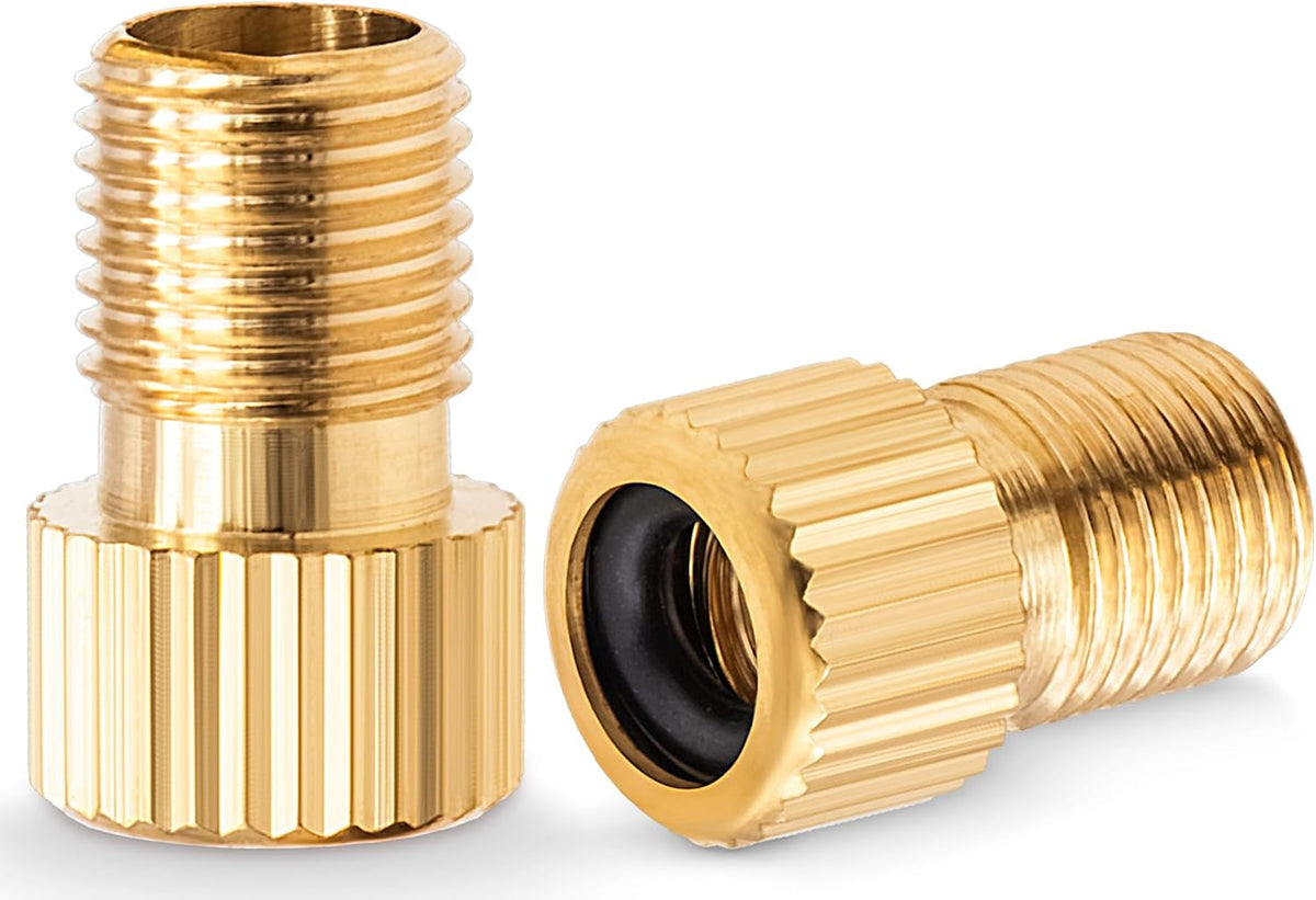 2PCS Brass Presta Valve Adapter, Convert Presta to Schrader Adaptor, Inflate Tire Using Standard Pump or Air Compressor for Bikes, 2 Pack Black Tire Valve Caps(Reticulated Grain Style) - Image 10