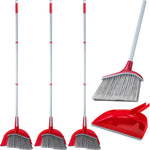 Meanplan 3 Piece Broom and Dustpan Set front view for upright floor sweeping.
