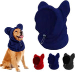 Etofixee blue dog snood winter hood front view