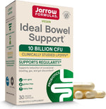 Jarrow Formulas Ideal Bowel Support 30 Veggie Capsules front view showcasing probiotic packaging for gas and bloating relief