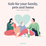 Hepper pet odor eliminator spray on hardwood floor surface