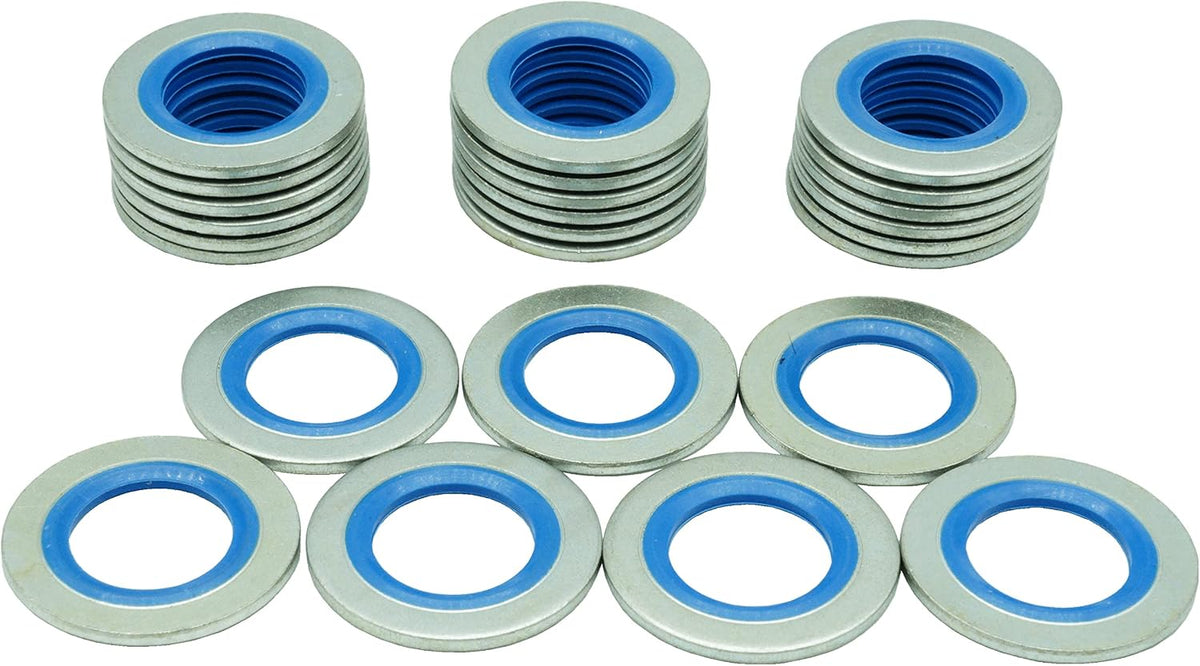25 PCS Metal/Rubber Drain Plug Gasket, Fits M16 Replace 097-035,10174313 (24.7x16.5mm) - Image 9