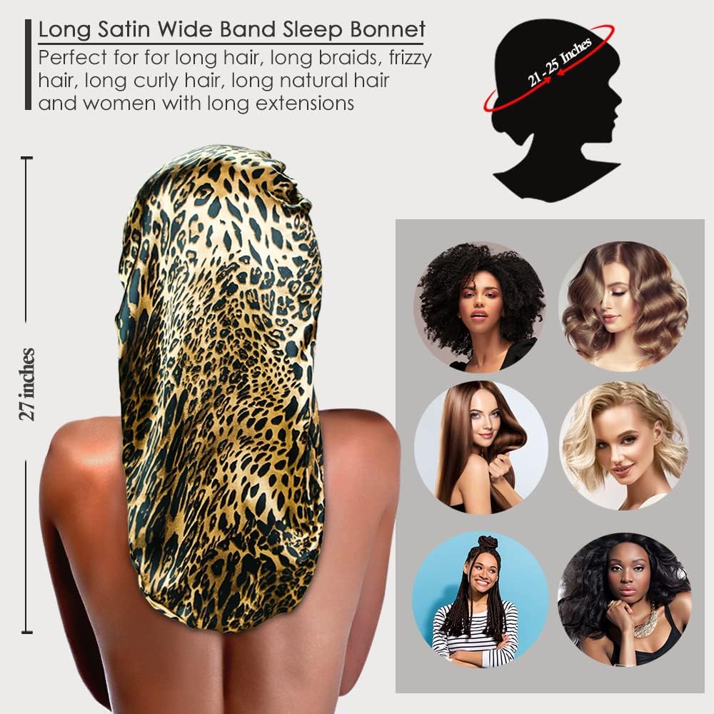 Oumrote black satin sleep bonnet variant