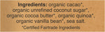 Hu vanilla bean and puffed quinoa dark chocolate single count bar.