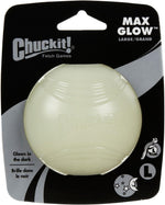 Chuckit Max Glow Ball front view of large dog fetch toy