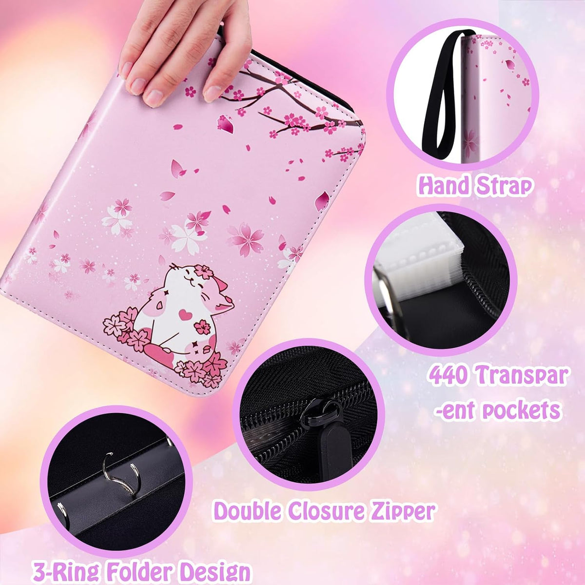 CLOKORIA card binder showing removable double sided sleeves