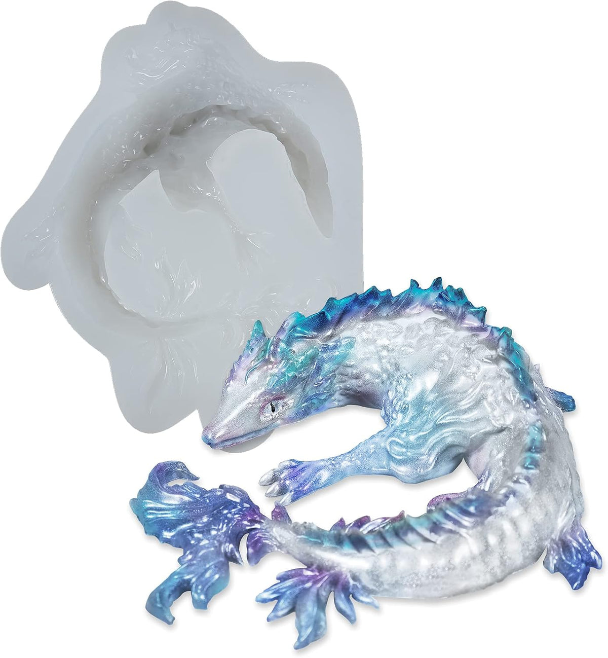 FUNSHOWCASE Sea Serpent Epoxy Resin Silicone Mold Flood Dragon for Fondant Cake Decorating, Concret, Cement, Polymer Clay, Around 4inch Large - Image 9