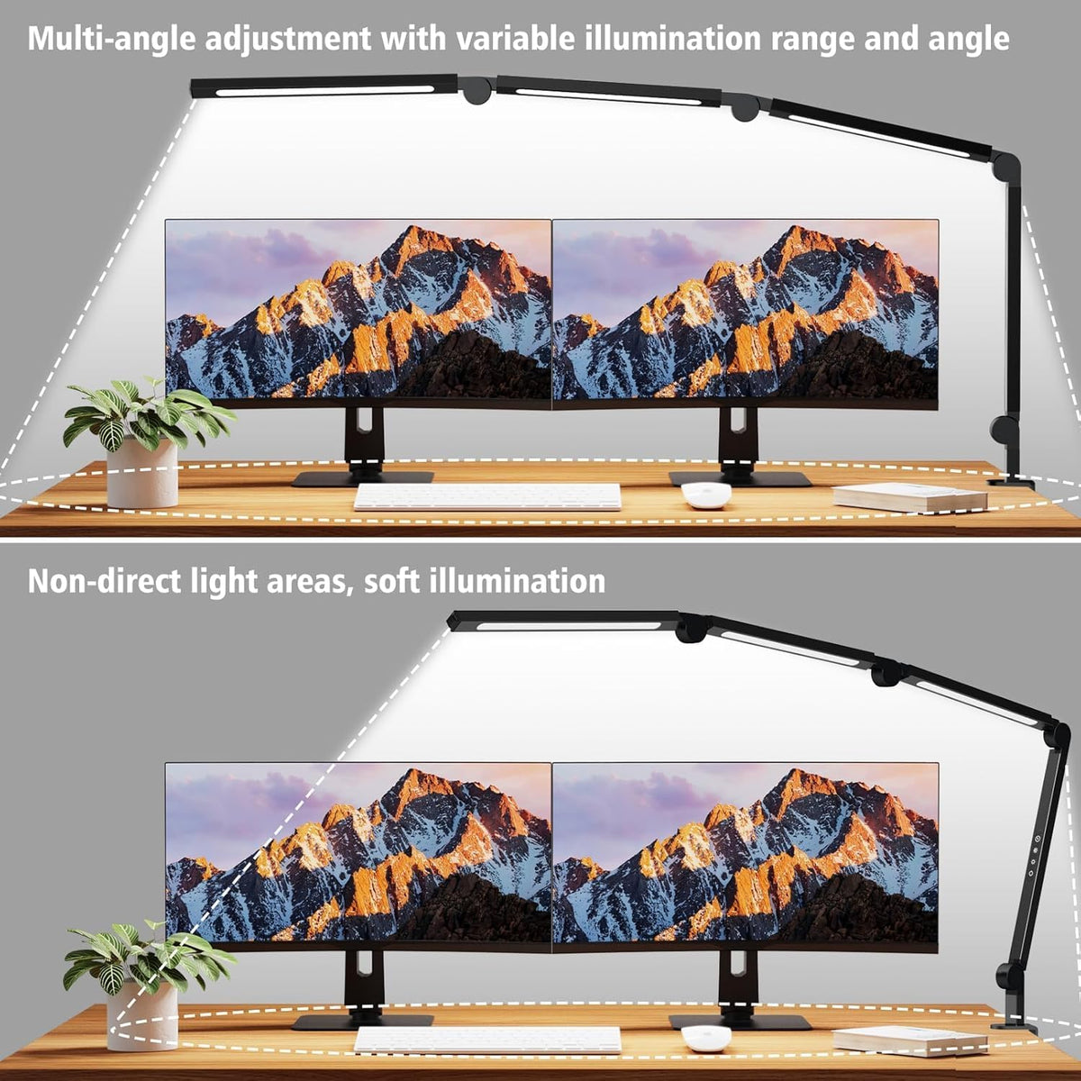Ailbton black desk lamp displayed in a modern home office