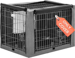 Petsfit dog crate cover front view thirty inch grey kennel cover.