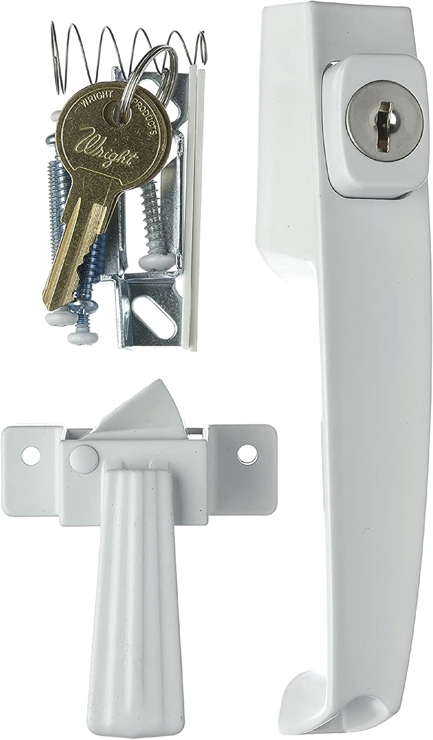Wright Products hardware kit with strike plates and shims