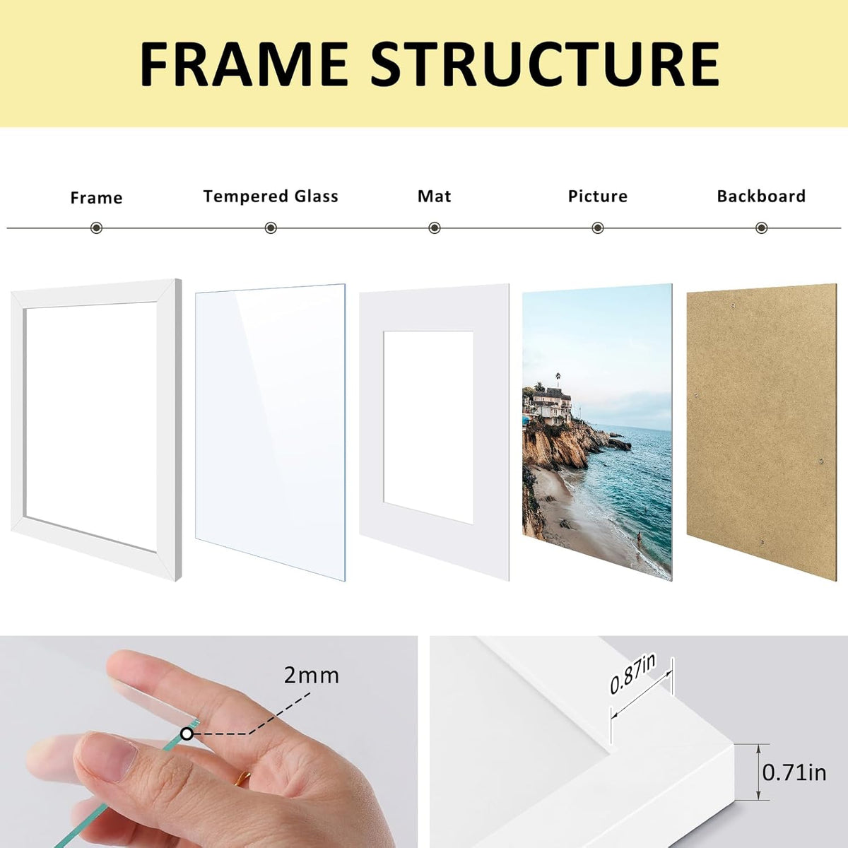 Frametory picture frame shatter-resistant glass detail