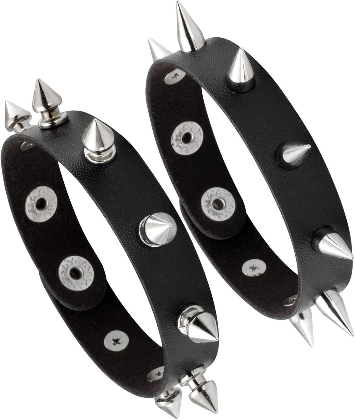 MILAKOO 2-pack punk rivet wristband set layout