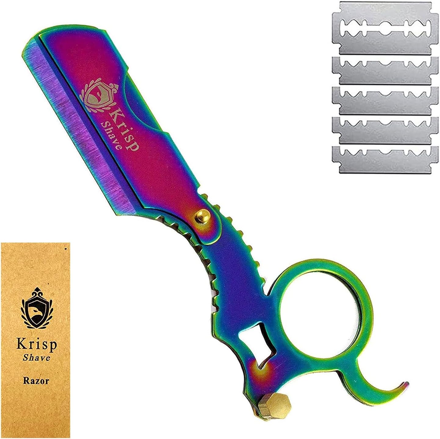 Krisp Shave professional straight edge razor front view