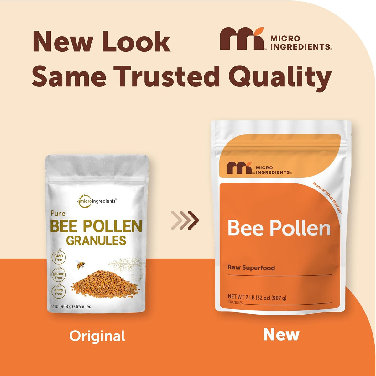 Micro Ingredients bee pollen granules nutritional supplement label details