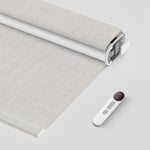 Bringnox motorized window blinds in fully lowered blackout position