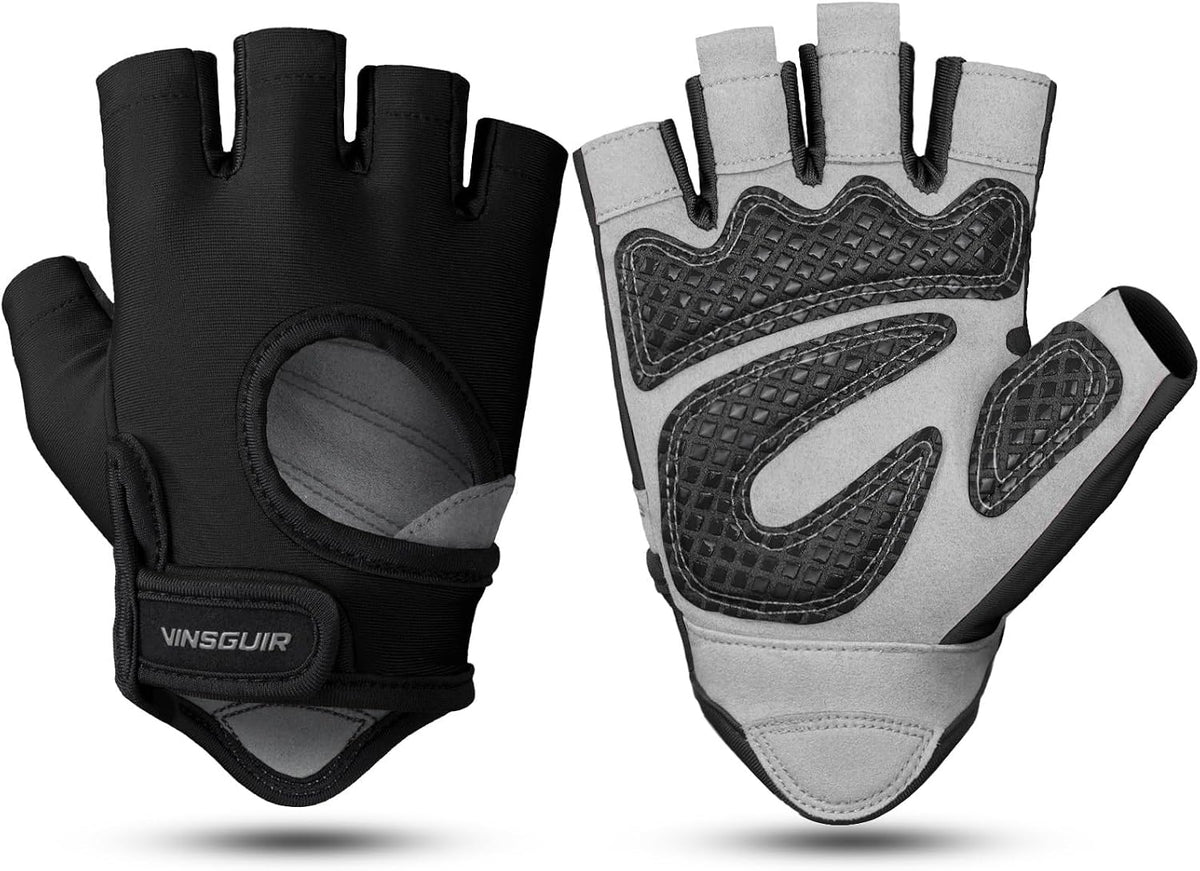 Vinsguir gym gloves front view showing palm padding