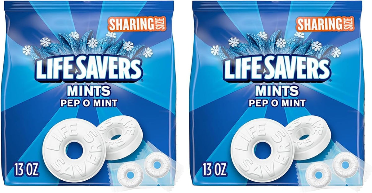 LIFE SAVERS Pep-O-Mint Breath Mints Hard Candy, Sharing Size, 13 oz Bag - Image 9