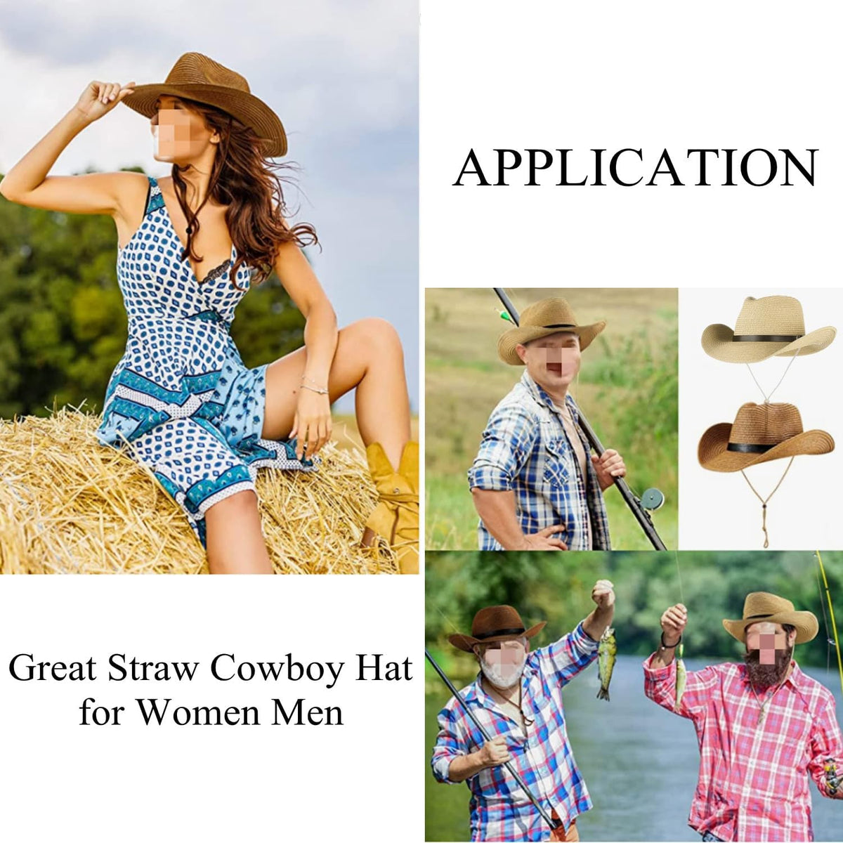 Classic western cowboy hat top down view of crown and brim