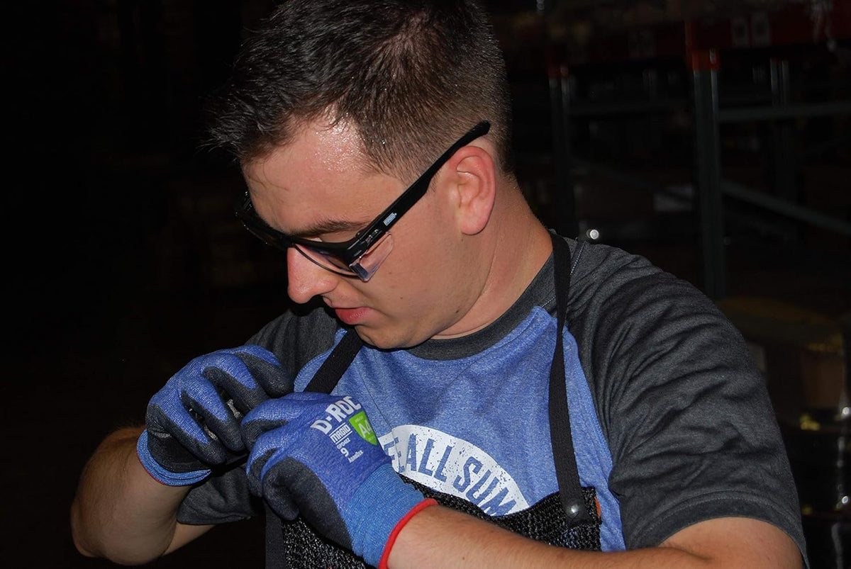 Magid industrial safety eyewear angled view highlighting lens coating
