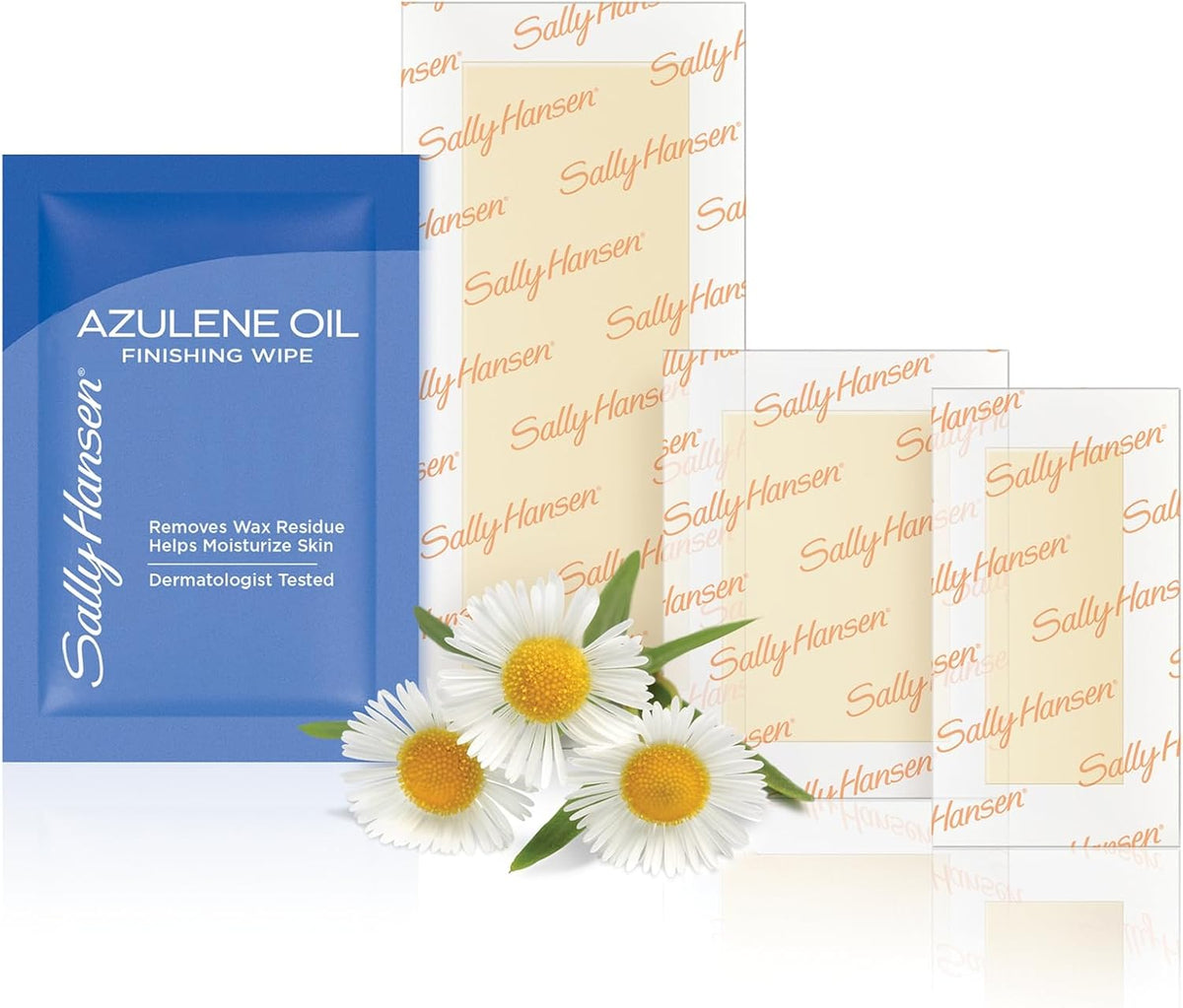 Sally Hansen face and bikini wax strips open view showing contents