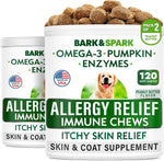 BARK&SPARK Dog Allergy Relief Soft Chews for Skin Health & Seasonal Allergies - Anti-Itch Supplement w/Omega-3, Quercetin & Bromelain Immune Treats for Dry Skin & Hot Spots - Chicken - 120ct - Image 14