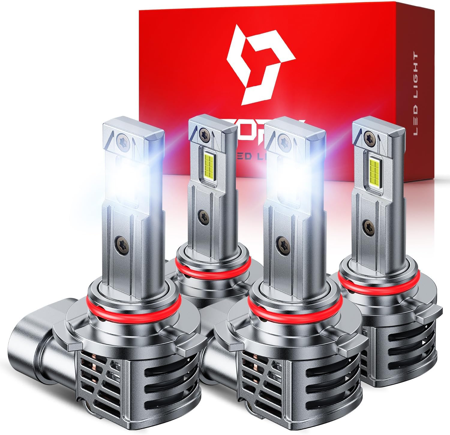 TOPIK 9005 9006 LED light bulbs combo pack front view showcasing premium CSP chips