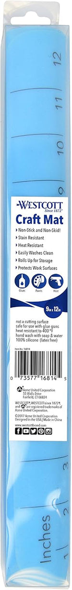 Westcott blue non-stick craft mat showing ruler edge detail