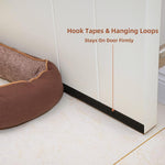 Brown door snake excluder with hanging loops storage detail