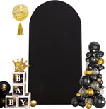 PARTISKY black arch backdrop cover front view on a wedding stand