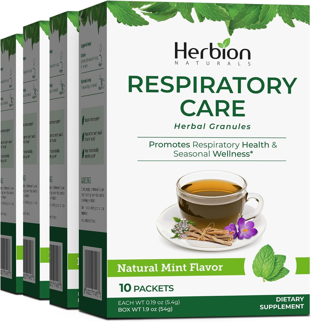 Herbion Naturals Respiratory Care Herbal Granules preparation in a mug