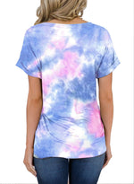 MIHOLL casual loose fit tee showing V-neckline detail