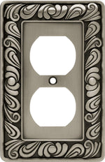 Brainerd Franklin Brass paisley single duplex wall plate front view