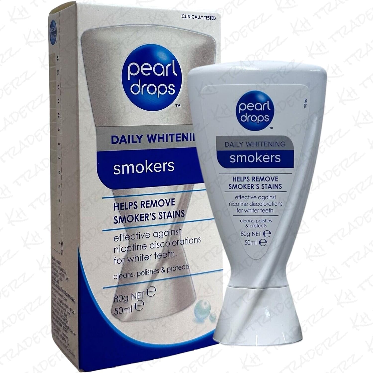 Pearl Drops Smokers Daily Whitening Toothpaste front view tube packaging