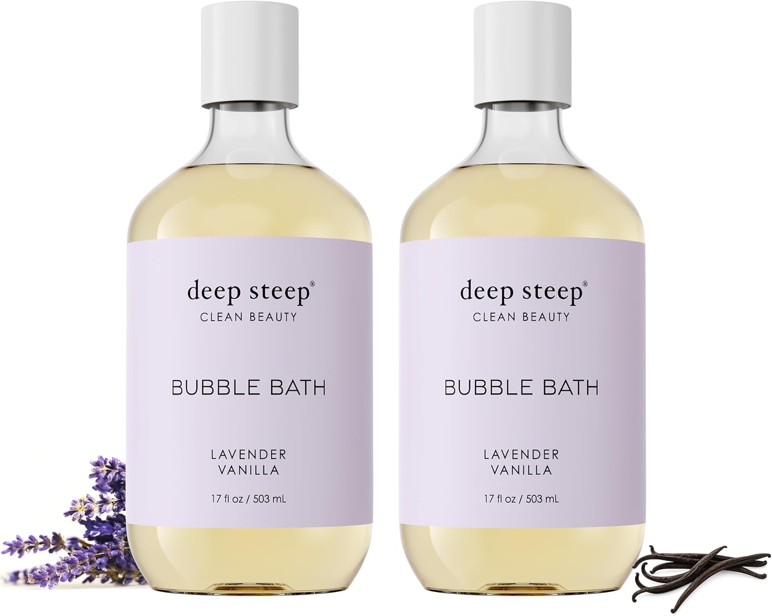 Deep Steep bubble bath lavender vanilla front view bottle