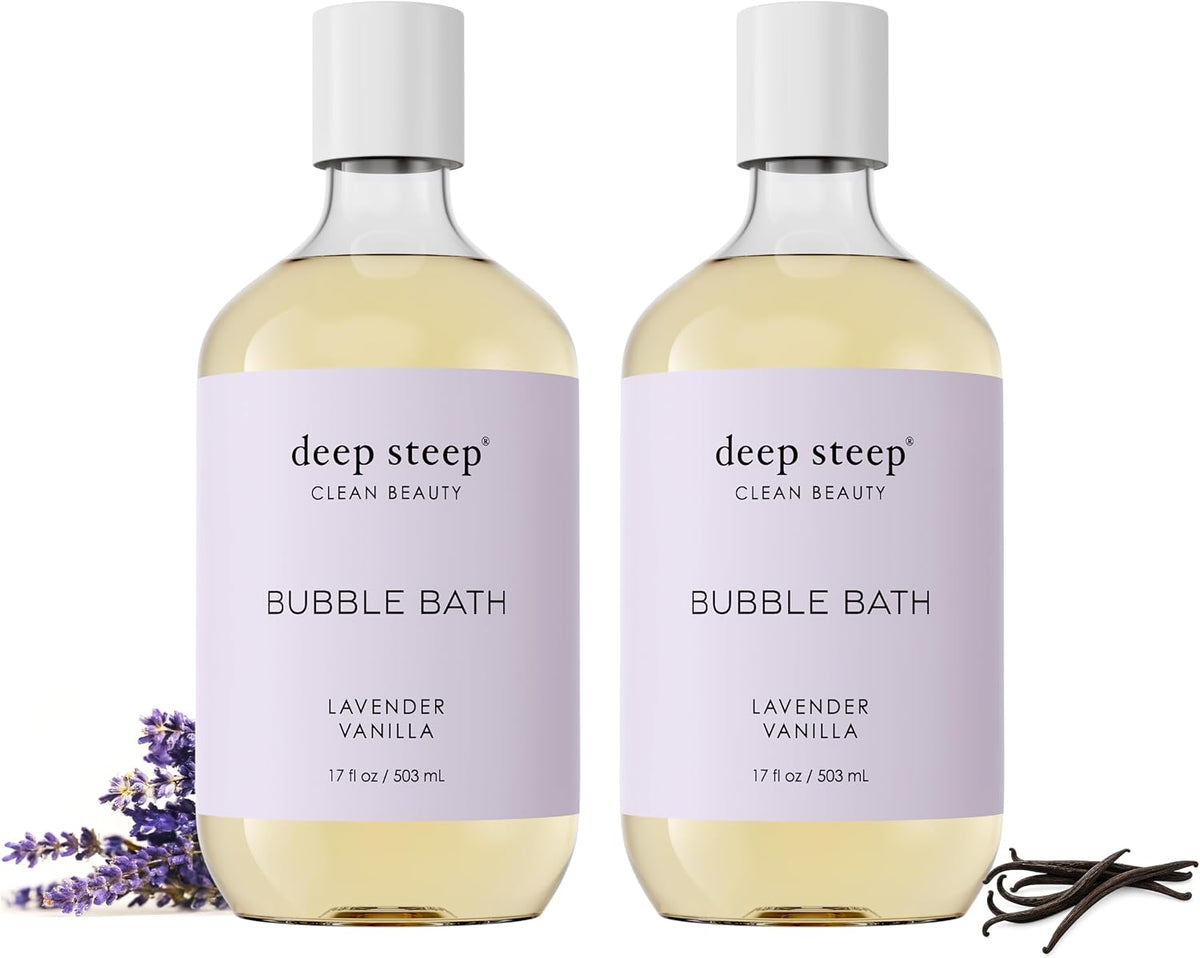 Deep Steep bubble bath lavender vanilla front view bottle