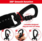 Jenico rope leash highlighting reflective threads in dark