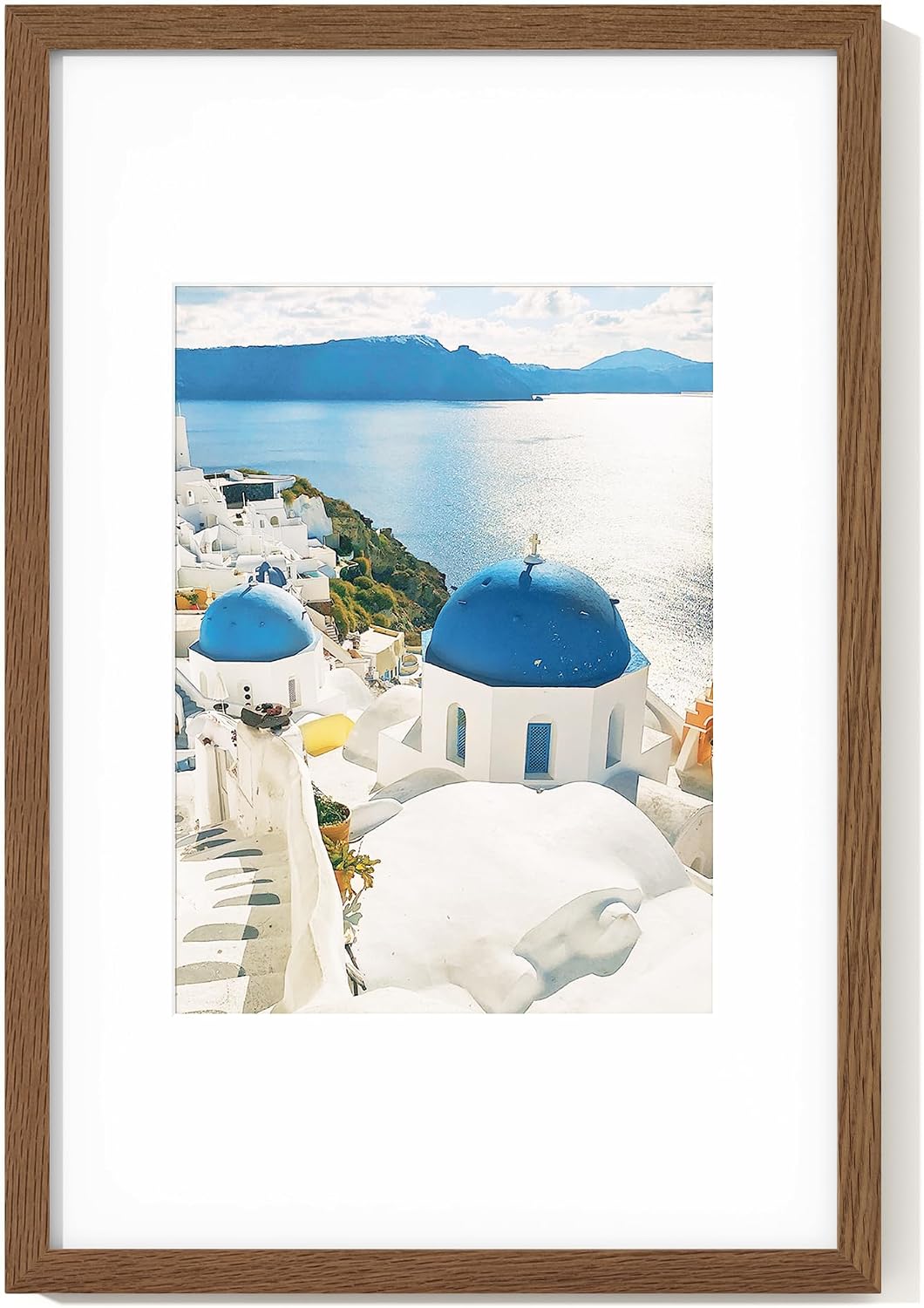 11x17 Picture Frame with Mat for 8x12, Solid Oak Wood Poster Frame, Oak | Tempered Glass, Natural Wooden 11''x17'' Photo Frame for Wall Home Decor Art Photo and Prints with Wall Hooks - Image 9