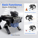 XiaoR Geek programmable robot dog side profile displaying 12 DOF metal joints