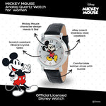 Disney vintage Mickey watch silver dial and case detail