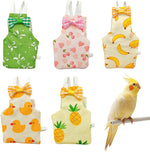 KURTOPLLY bird diaper front view showing cute printed patterns and bowtie accent