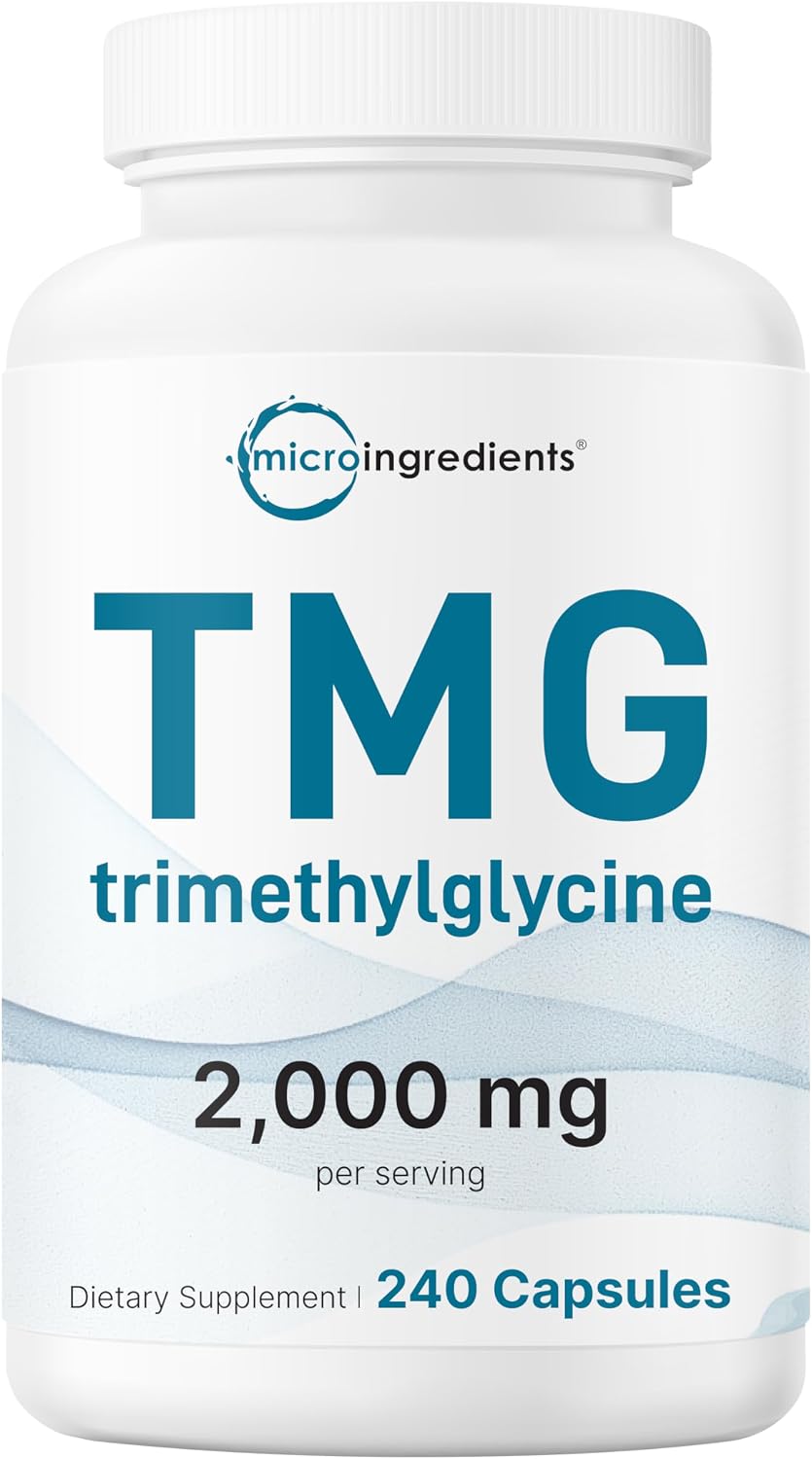 Micro Ingredients TMG 2000mg capsules front view bottle packaging